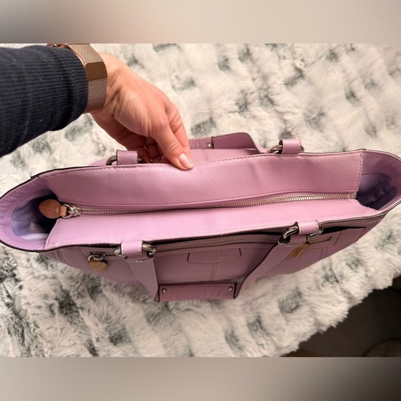 Coach Lavender Leather Tote - Picture 7 of 14